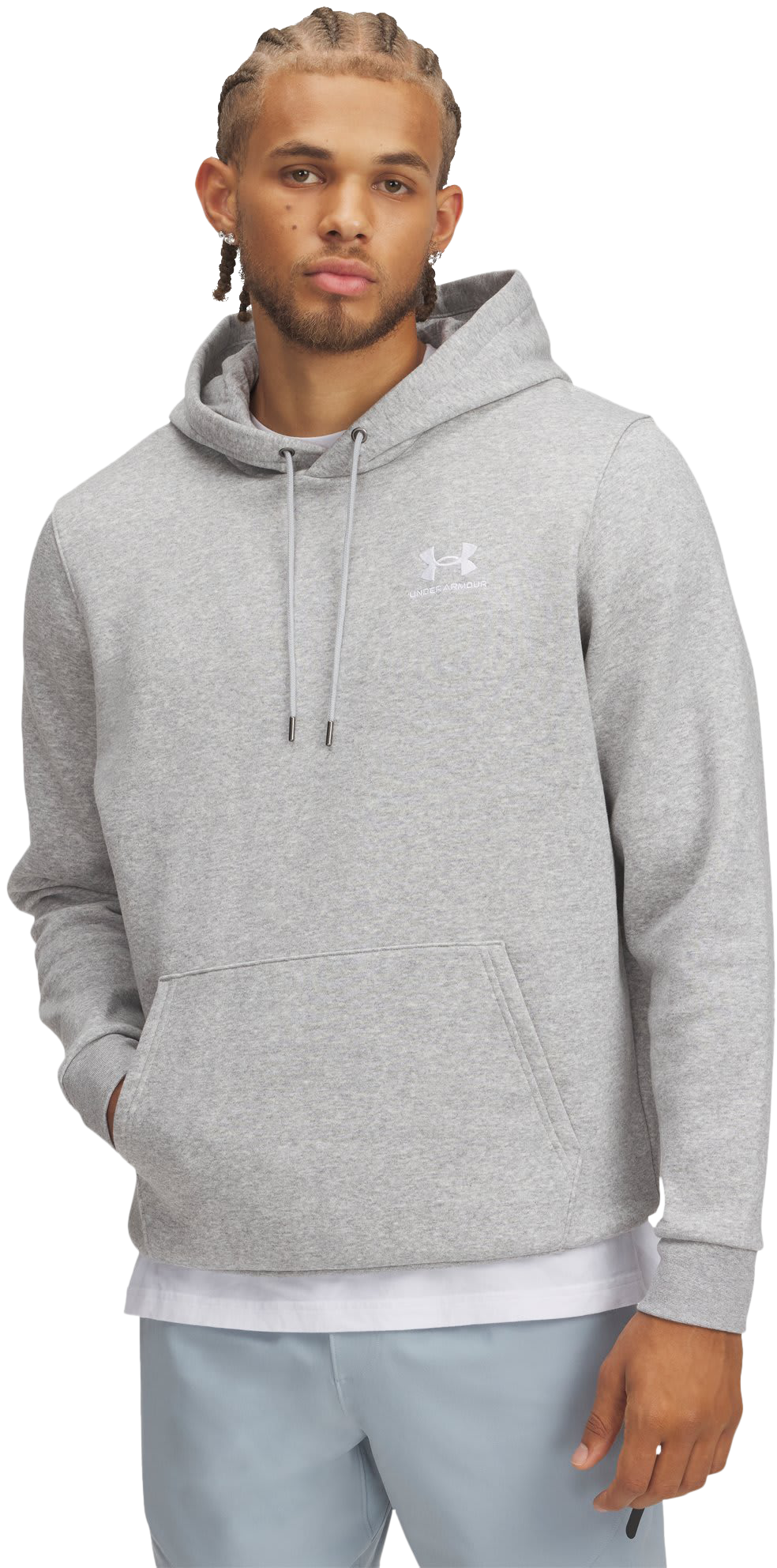 Image of Under Armour Icon Fleece Hoodie - Mod Gray/White