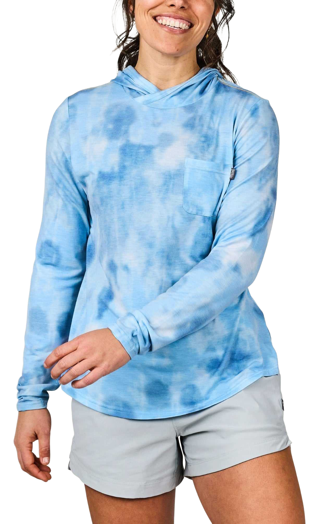 Image of Marsh Wear Buxton Hagood Long-Sleeve Hoodie - Light Blue Salt Camo