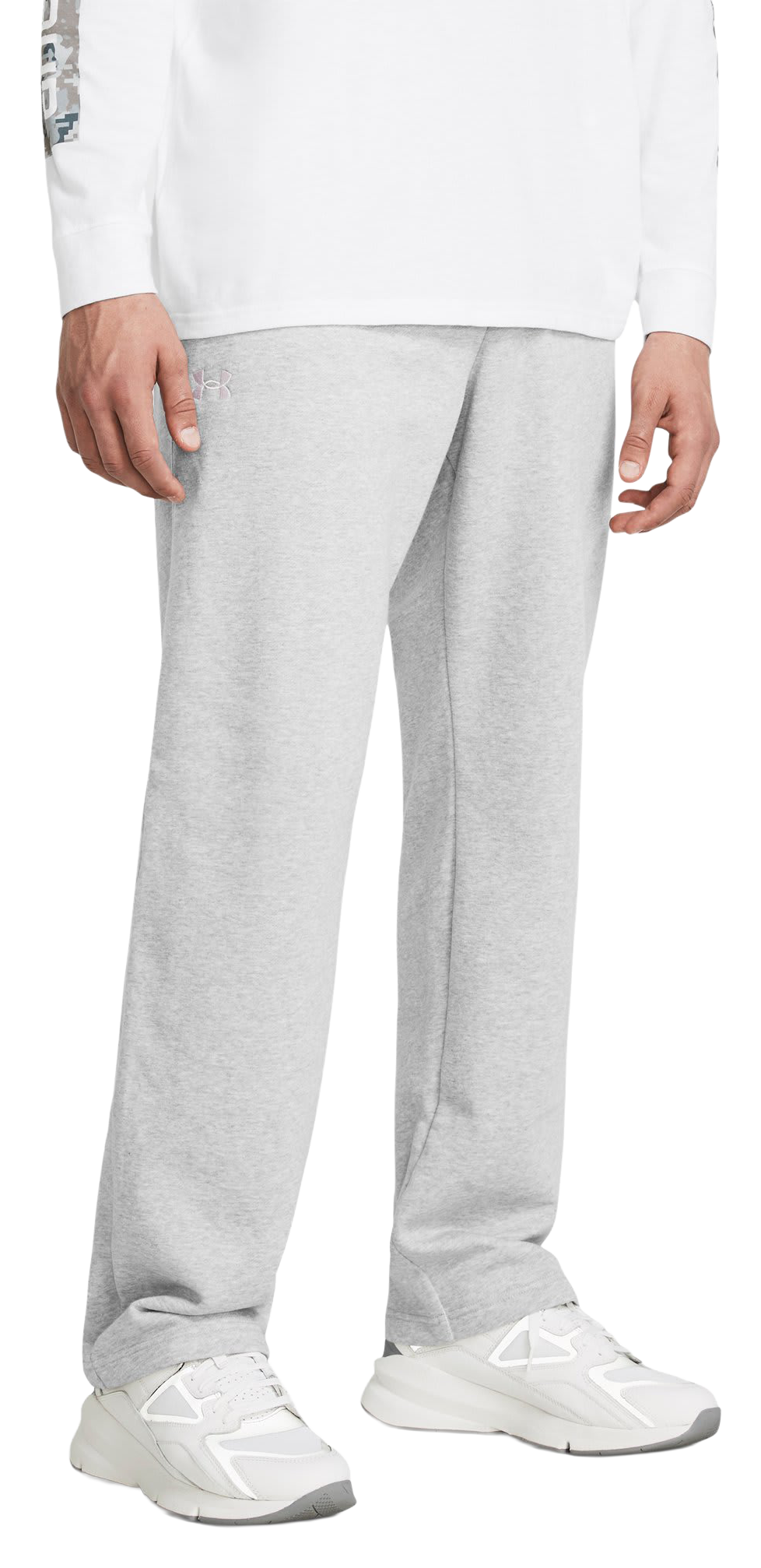 Image of Under Armour Rival Fleece Pants - Mod Gray Light Heather/White