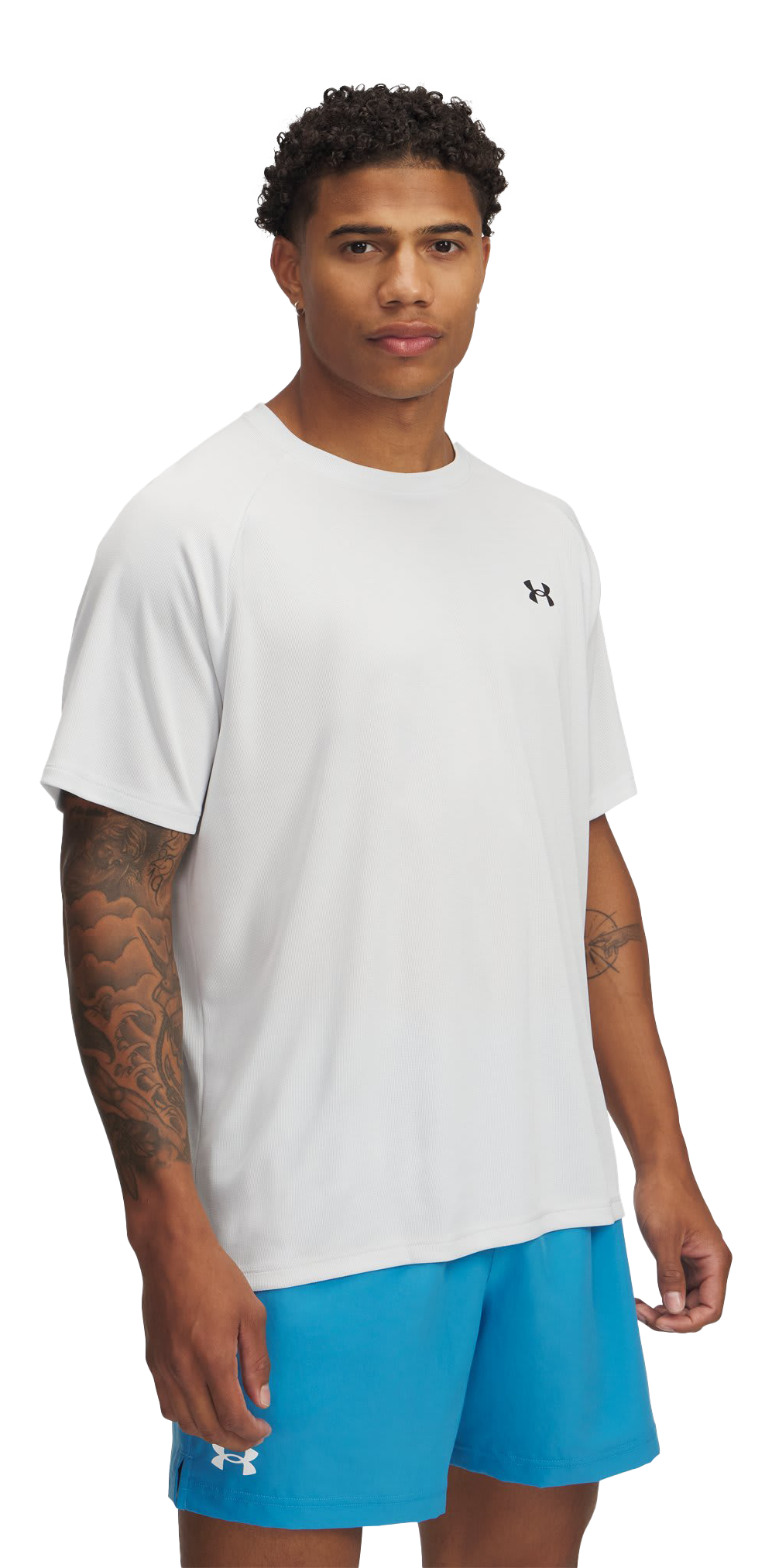 Image of Under Armour Tech Textured Short-Sleeve T-Shirt - Distant Gray/Black