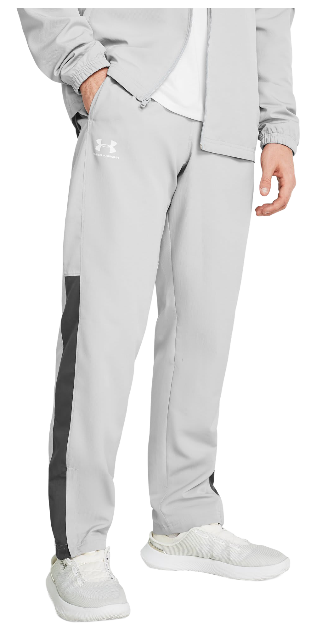 Image of Under Armour Vital Woven Pants - Mod Gray/Castlerock/White