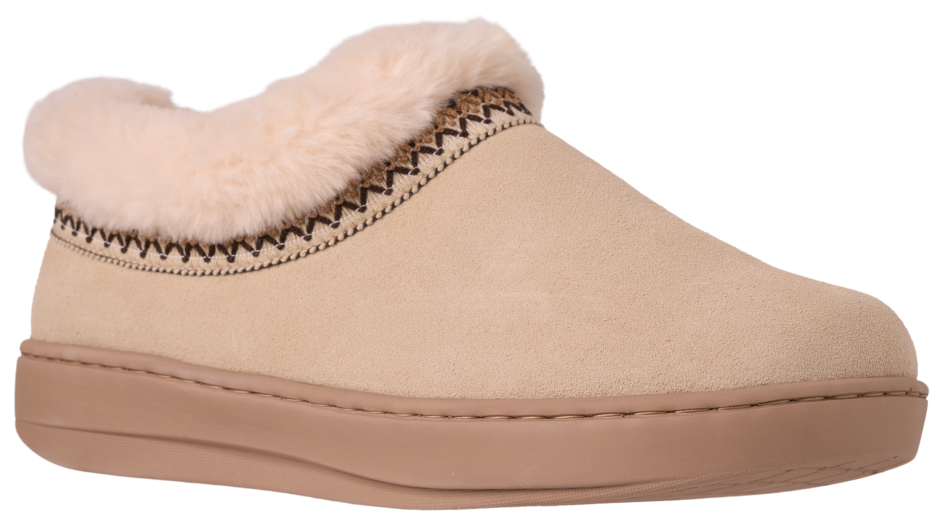 Image of Natural Reflections Mae Braided Trim Fur-Lined Clogs for Women