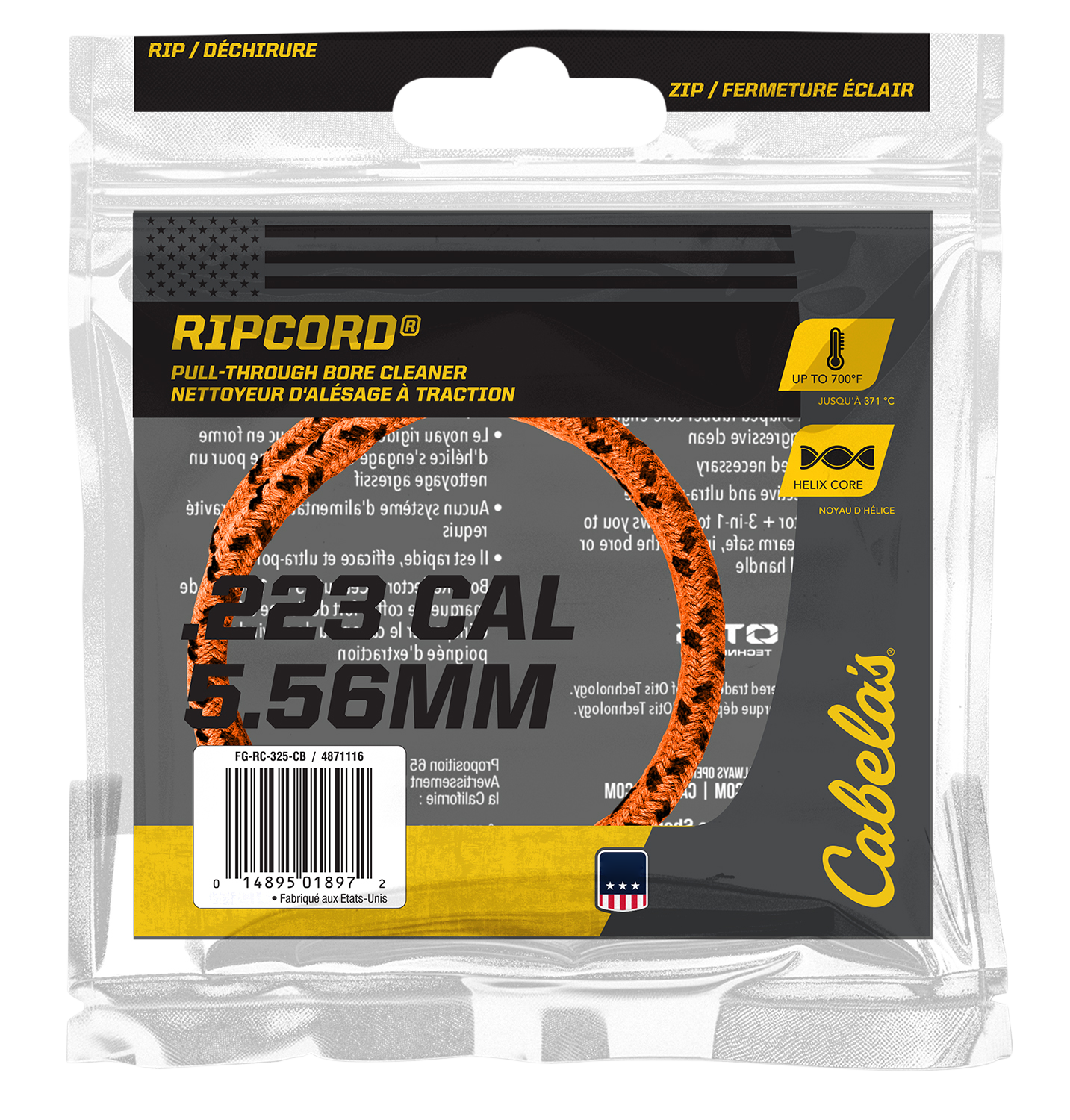 Image of Cabela's Ripcord Pull-Through Bore Cleaner - .223/5.56