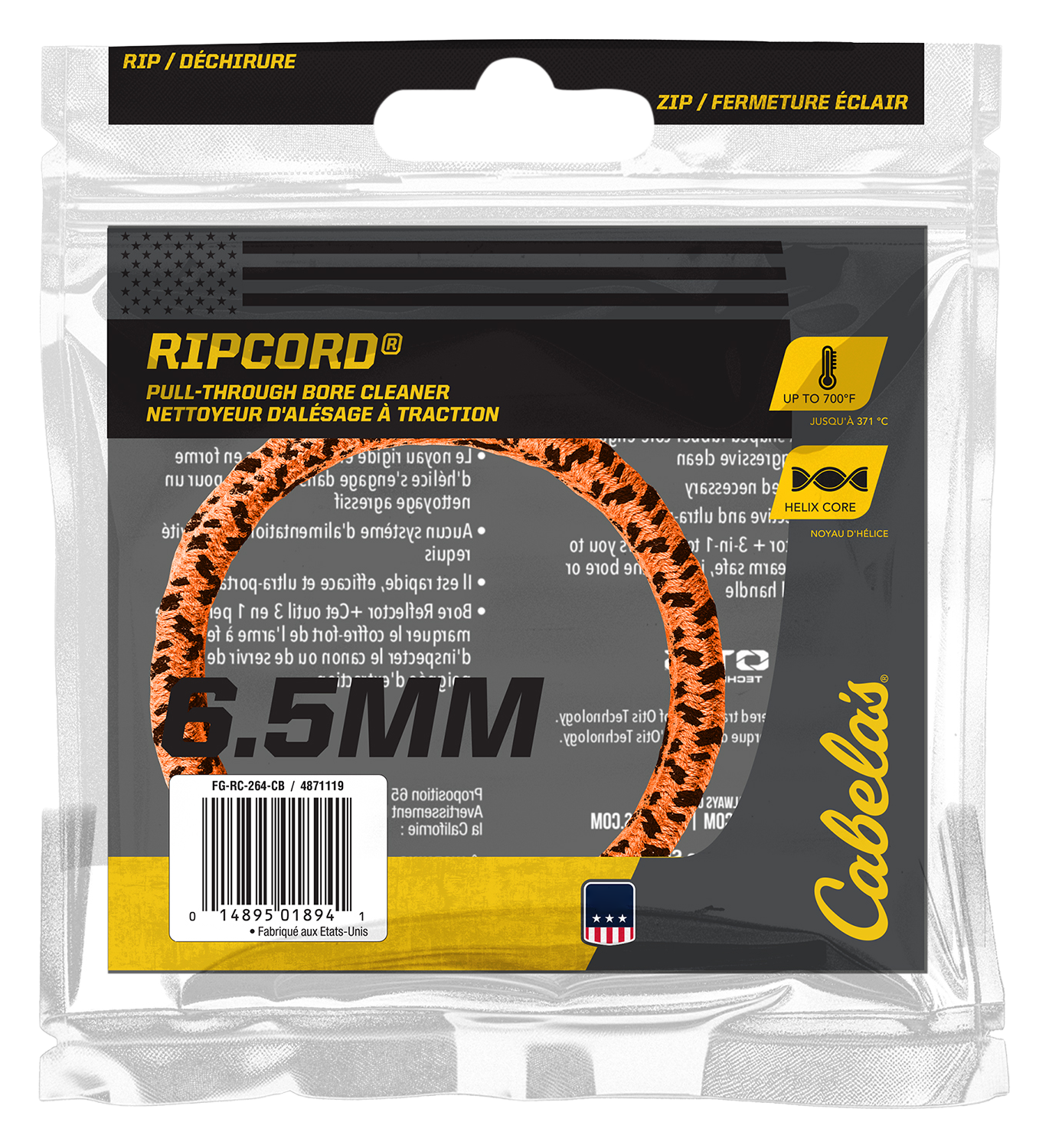 Image of Cabela's Ripcord Pull-Through Bore Cleaner - .260-.264 Cal/6.5mm