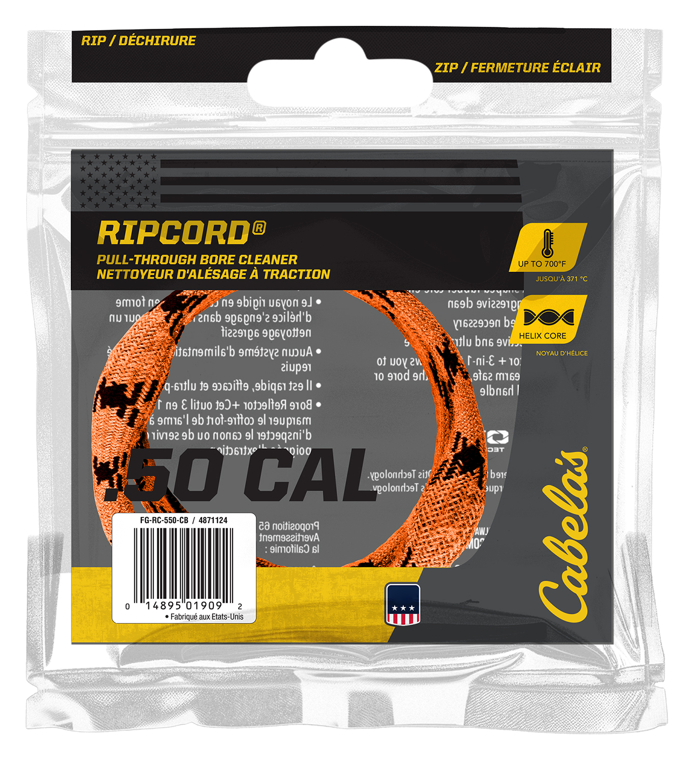 Image of Cabela's Ripcord Pull-Through Bore Cleaner - .50-.54 Cal