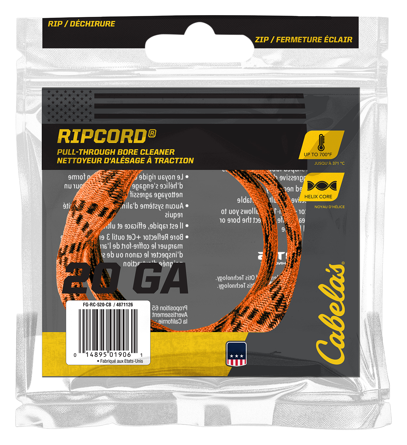 Image of Cabela's Ripcord Pull-Through Bore Cleaner - 20 Gauge