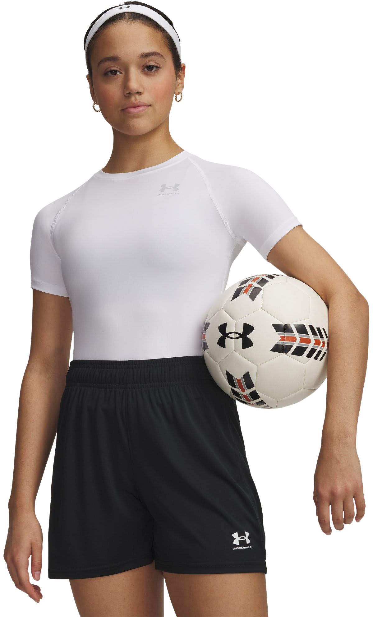 Image of Under Armour HeatGear Compression Short-Sleeve Shirt - White/Halo Gray