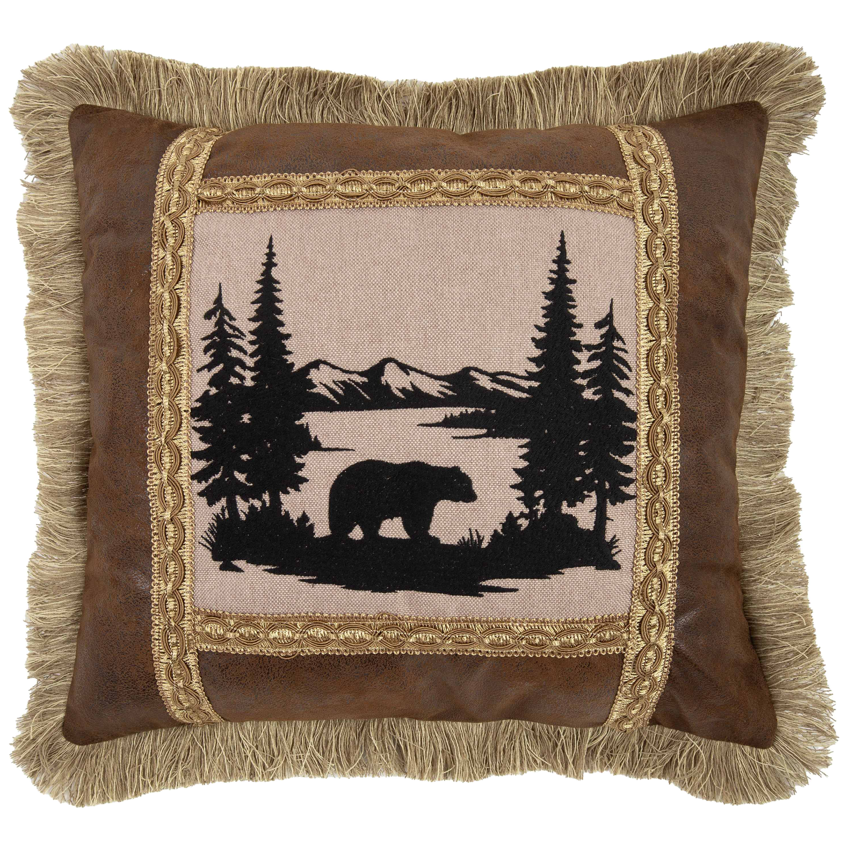 Image of Carstens, Inc. Bear Stamp Throw Pillow