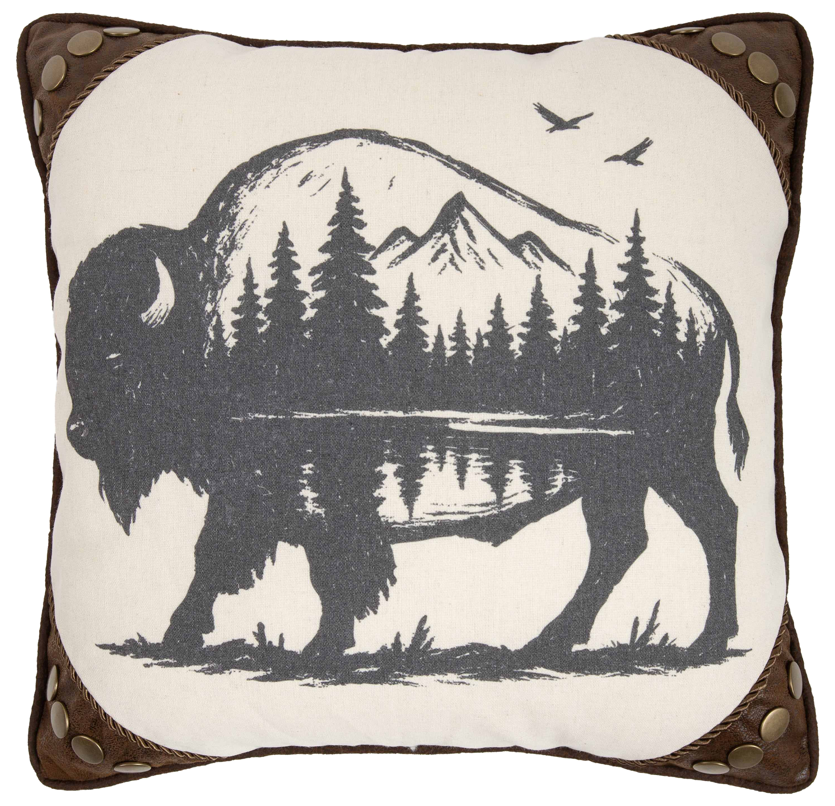 Image of Carstens, Inc. Buffalo Mountain Throw Pillow