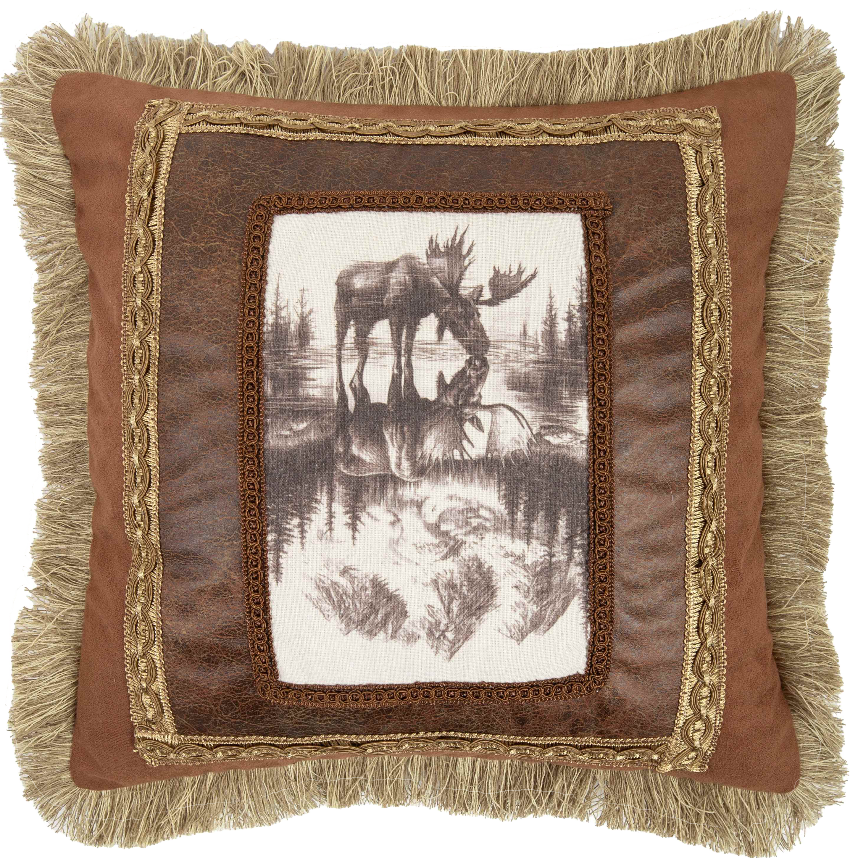 Image of Carstens, Inc. Montana Moose Throw Pillow - Montana Moose