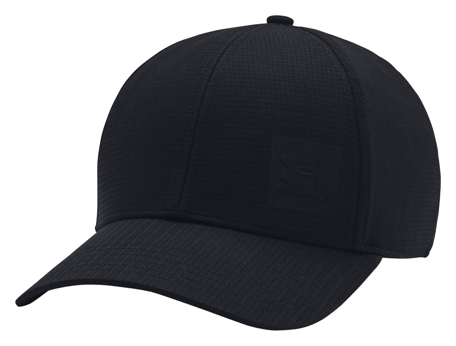 Image of Under Armour Logo ArmourVent Low-Profile Stretch-Fit Cap - Black/Castlerock
