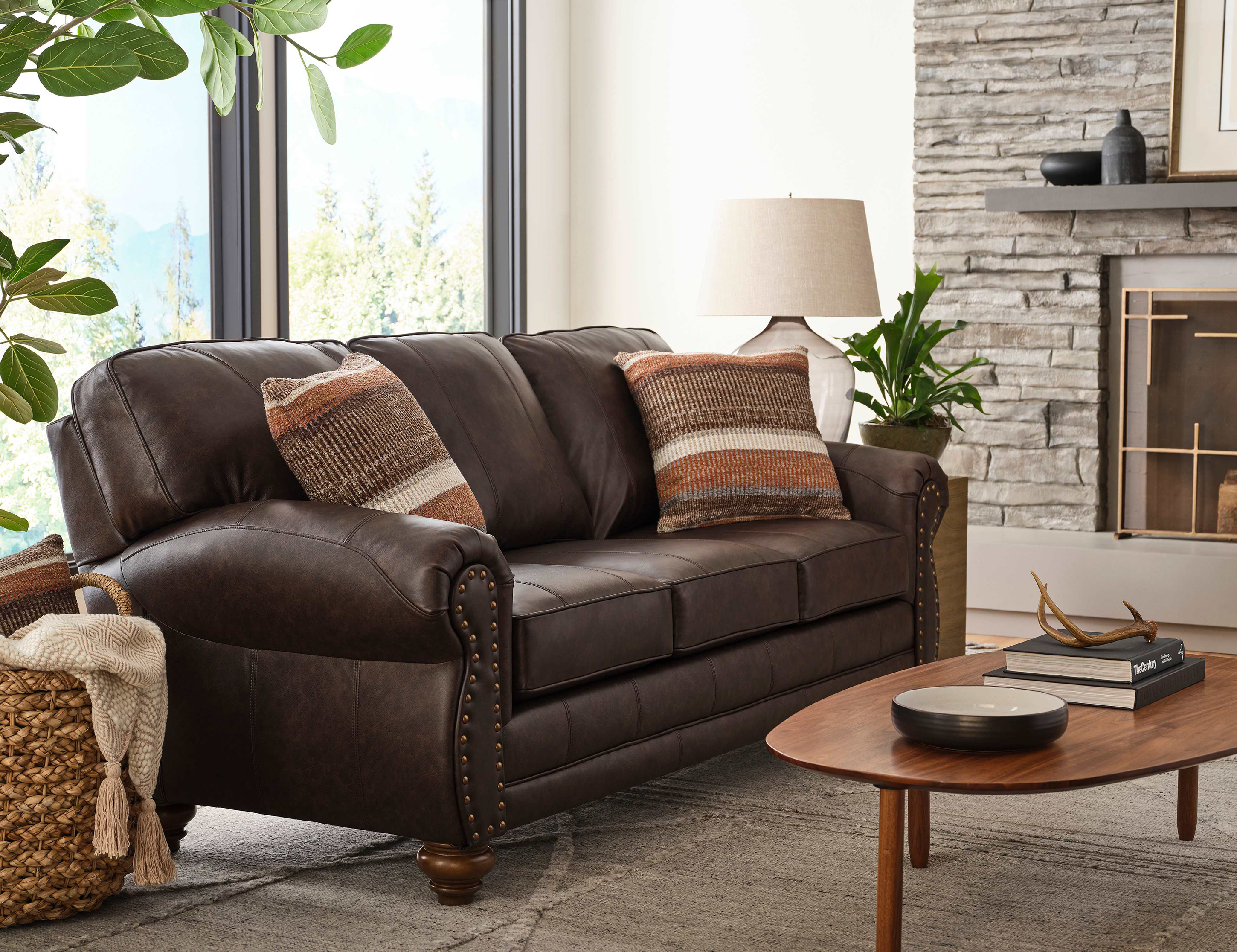 Image of Best Home Furnishings Field & Stream Collection Noble Leather Sofa