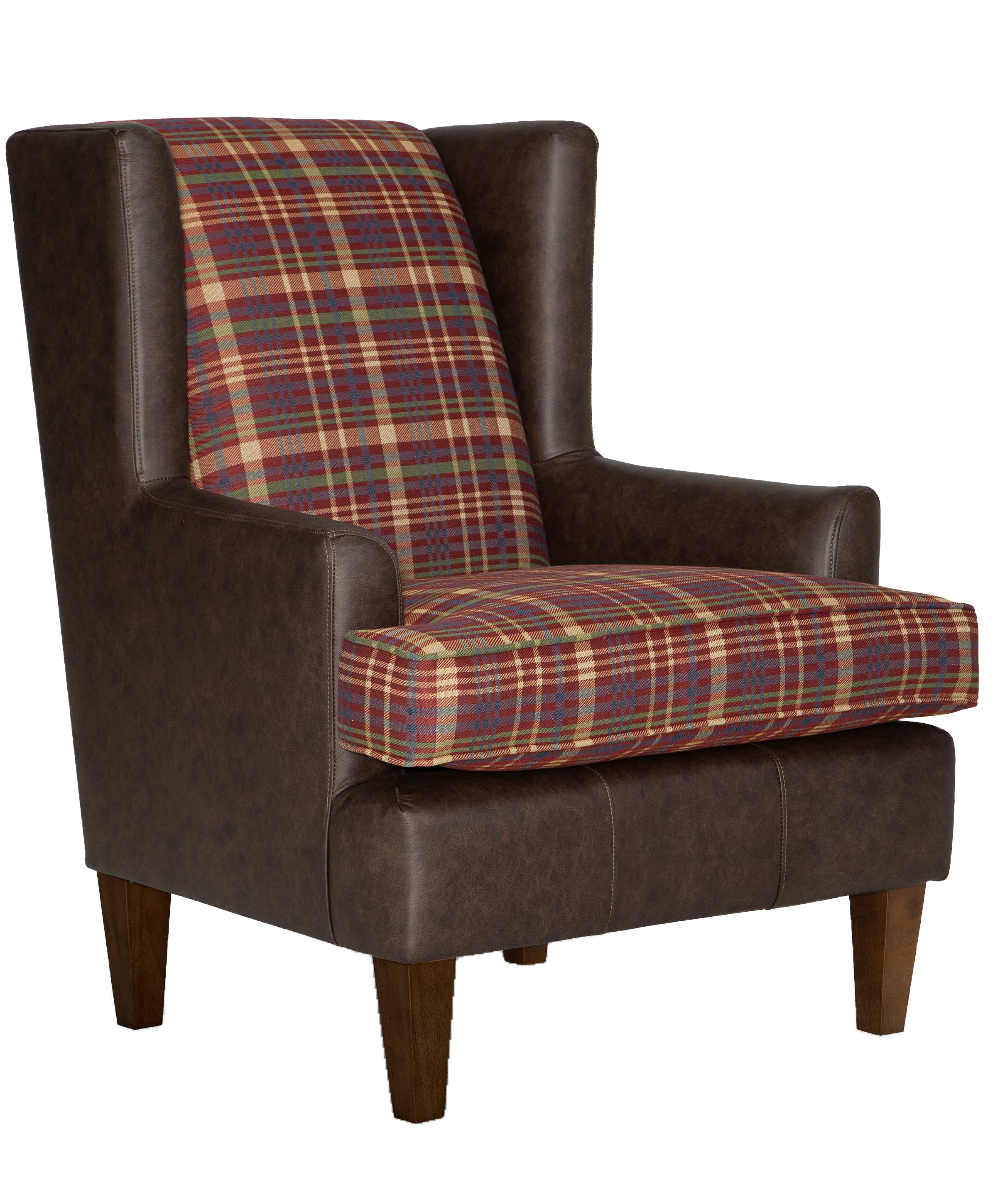 Image of Best Home Furnishings Field & Stream Collection Sterling Plaid Wingback Chair