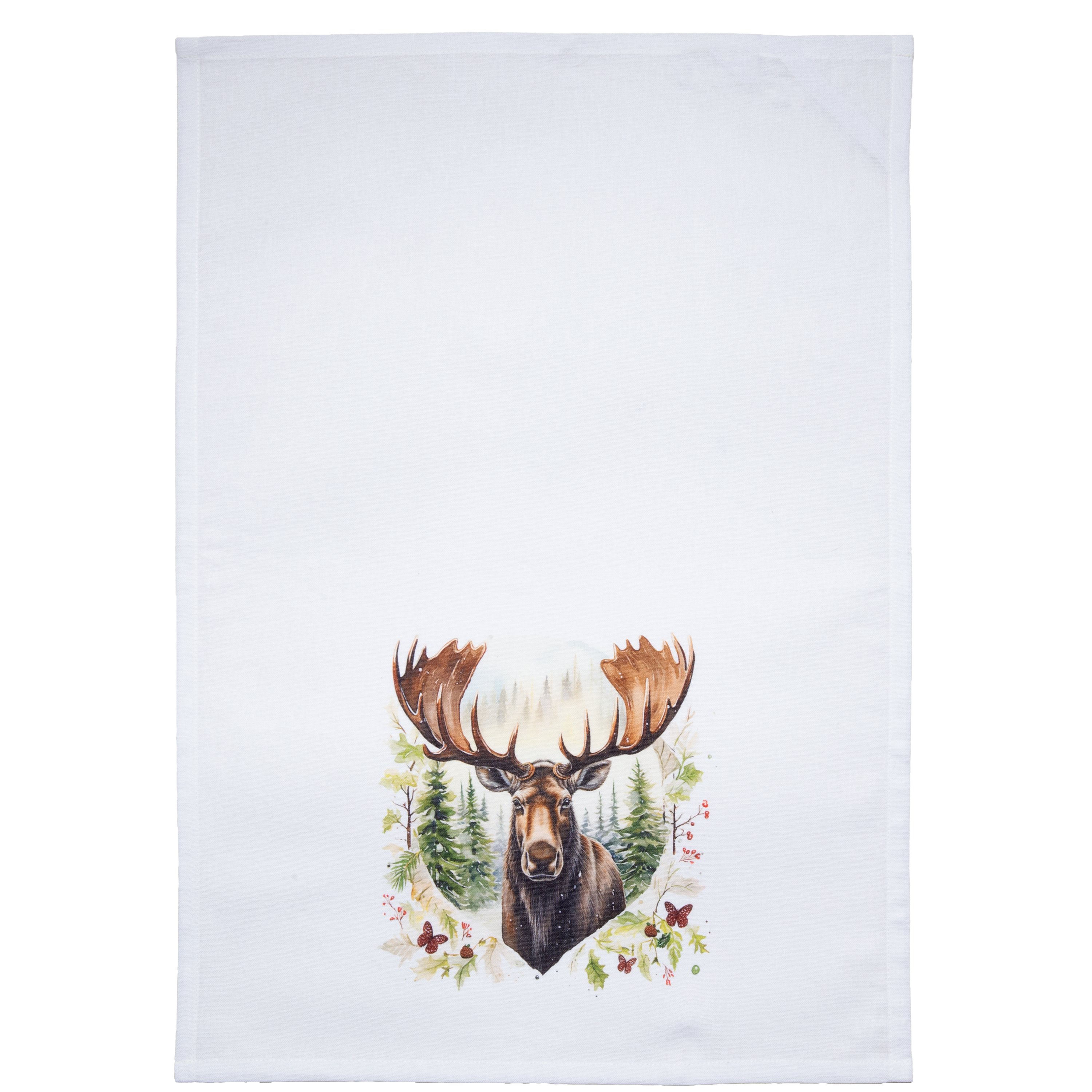 Image of Carstens, Inc. Floral Moose Tea Towel
