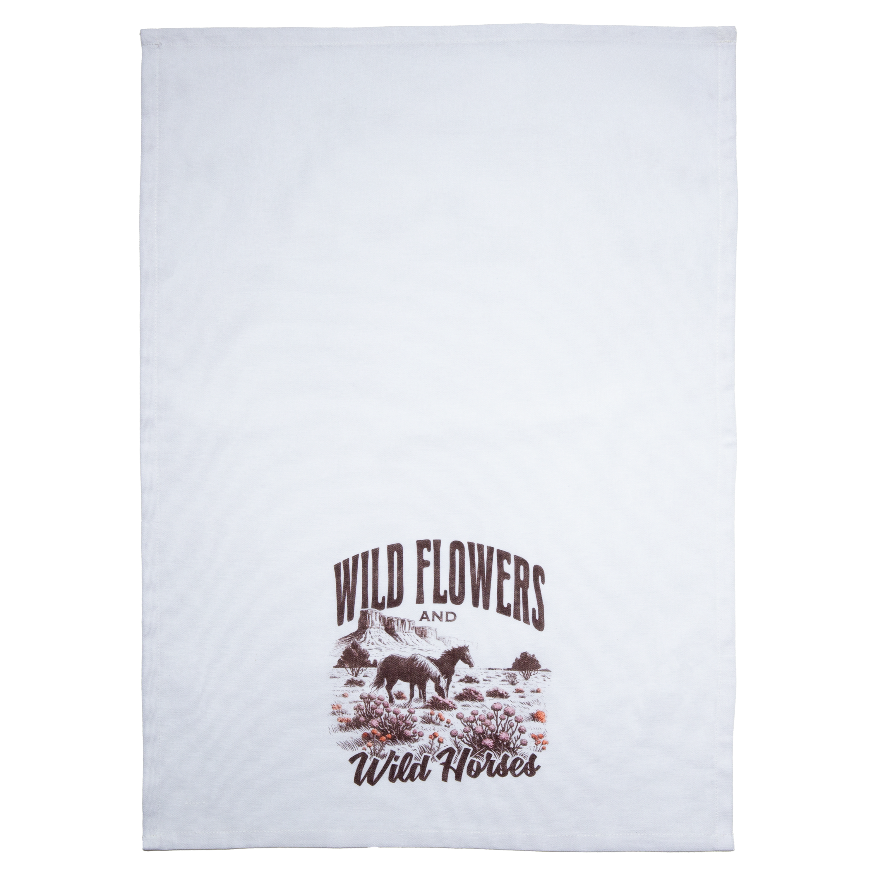 Image of Carstens, Inc. Wild Flowers & Wild Horses Tea Towel