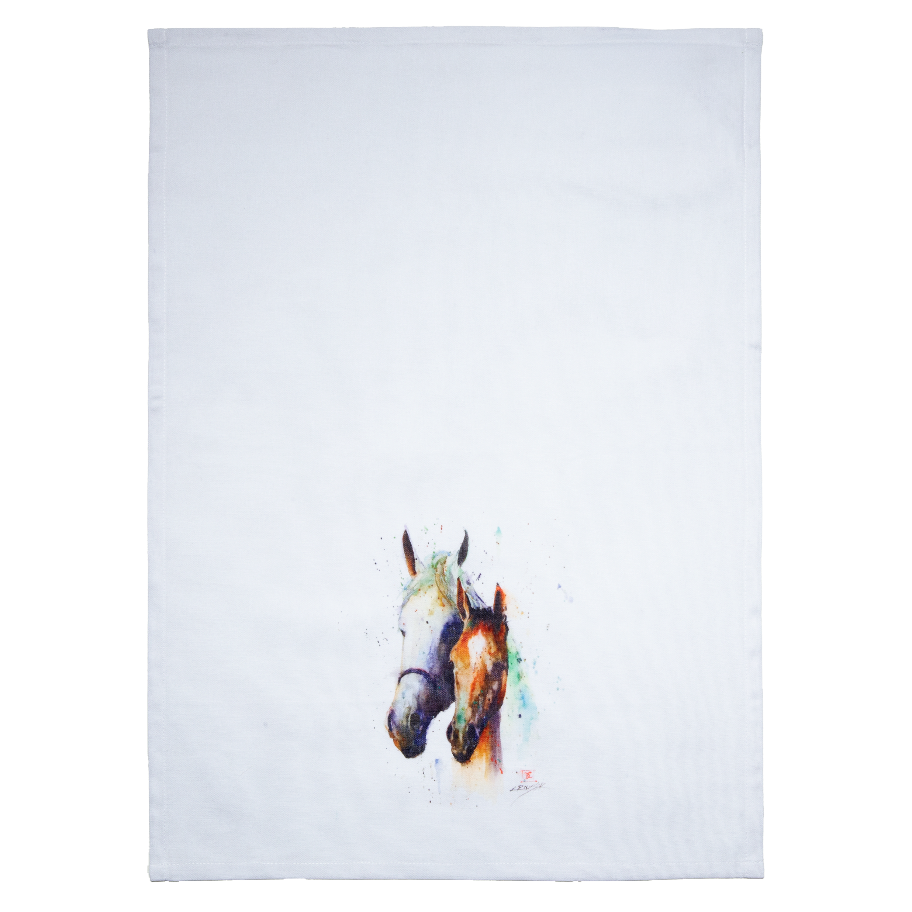 Image of Carstens, Inc. Two Horses Tea Towel