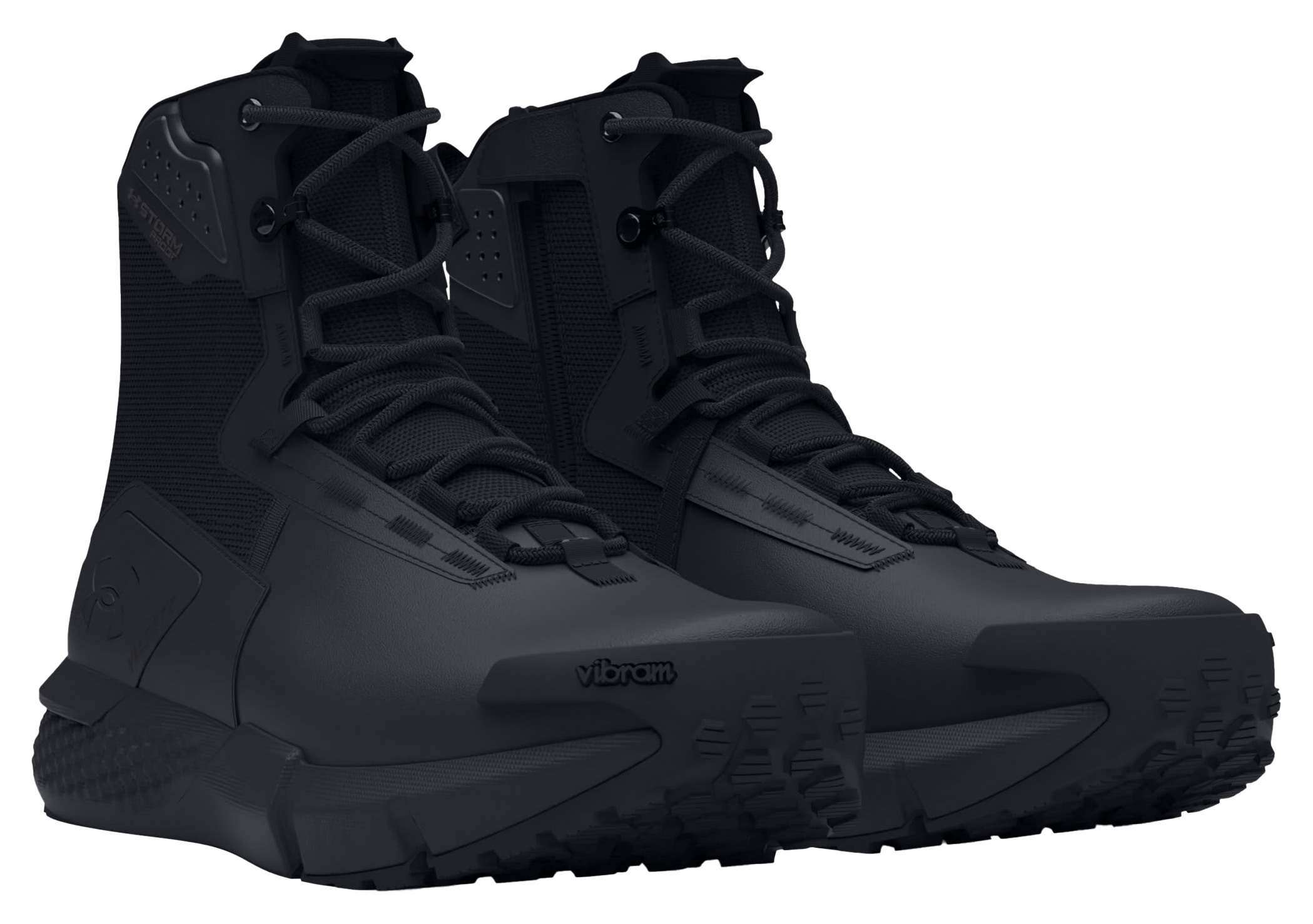 Image of Under Armour Charged Valsetz Side-Zip Tactical Boots for Men - Black/Black/Jet Gray