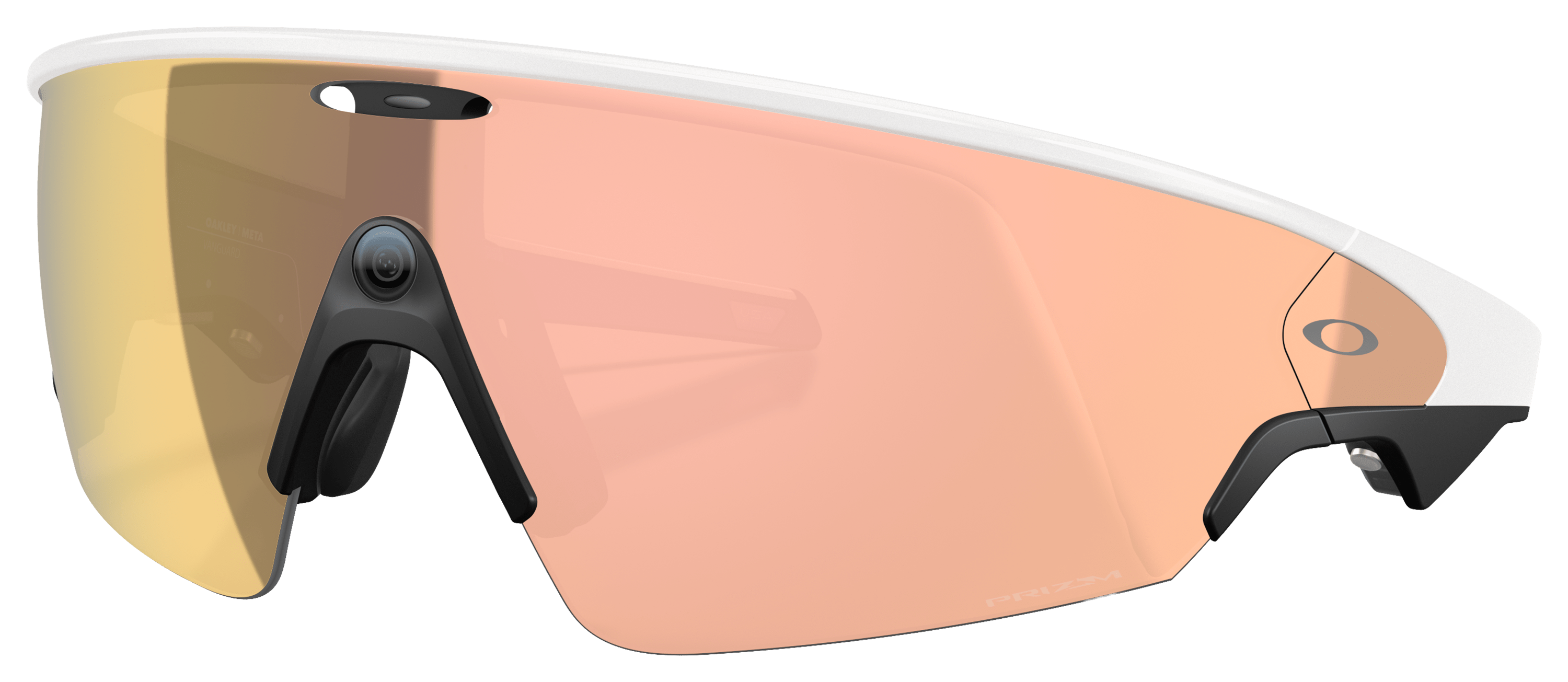 Image of Oakley Meta Vanguard OW8001 Prizm Bronze Mirror Sunglasses - White/Prizm Rose Gold Mirror