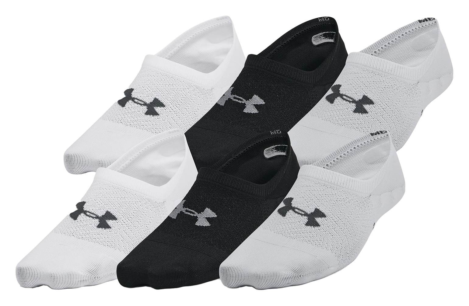 Image of Under Armour Breathe Lite Liner Socks for Women 6-Pack - Halo Gray/Halo Gray/Castlerock