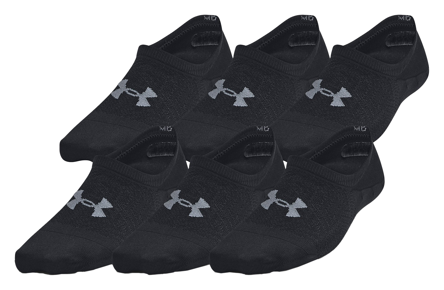 Image of Under Armour Breathe Lite Liner Socks for Women 6-Pack - Black/Black/Castlerock