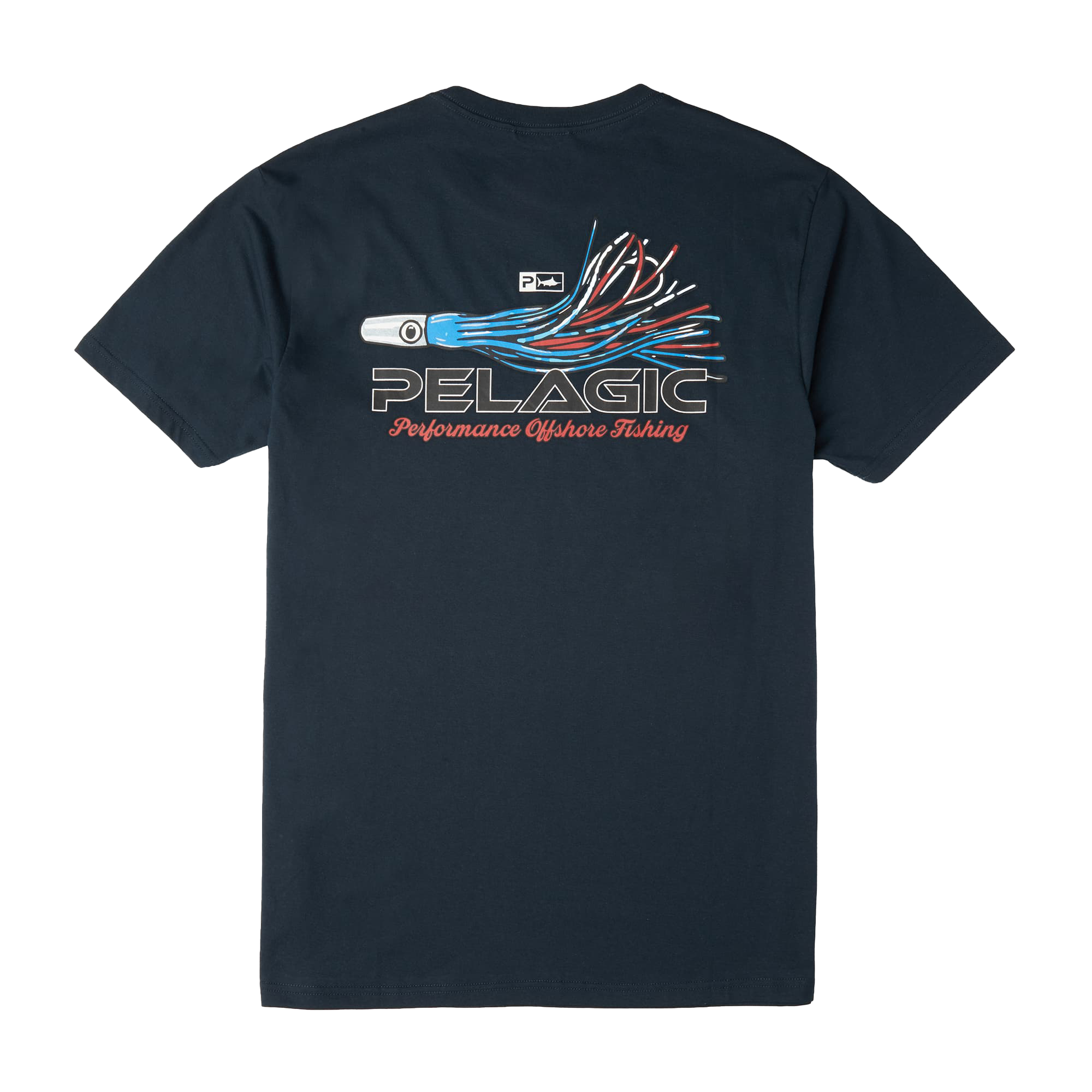 Image of Pelagic Short Corner Graphic Premium Short-Sleeve T-Shirt - Dark Navy