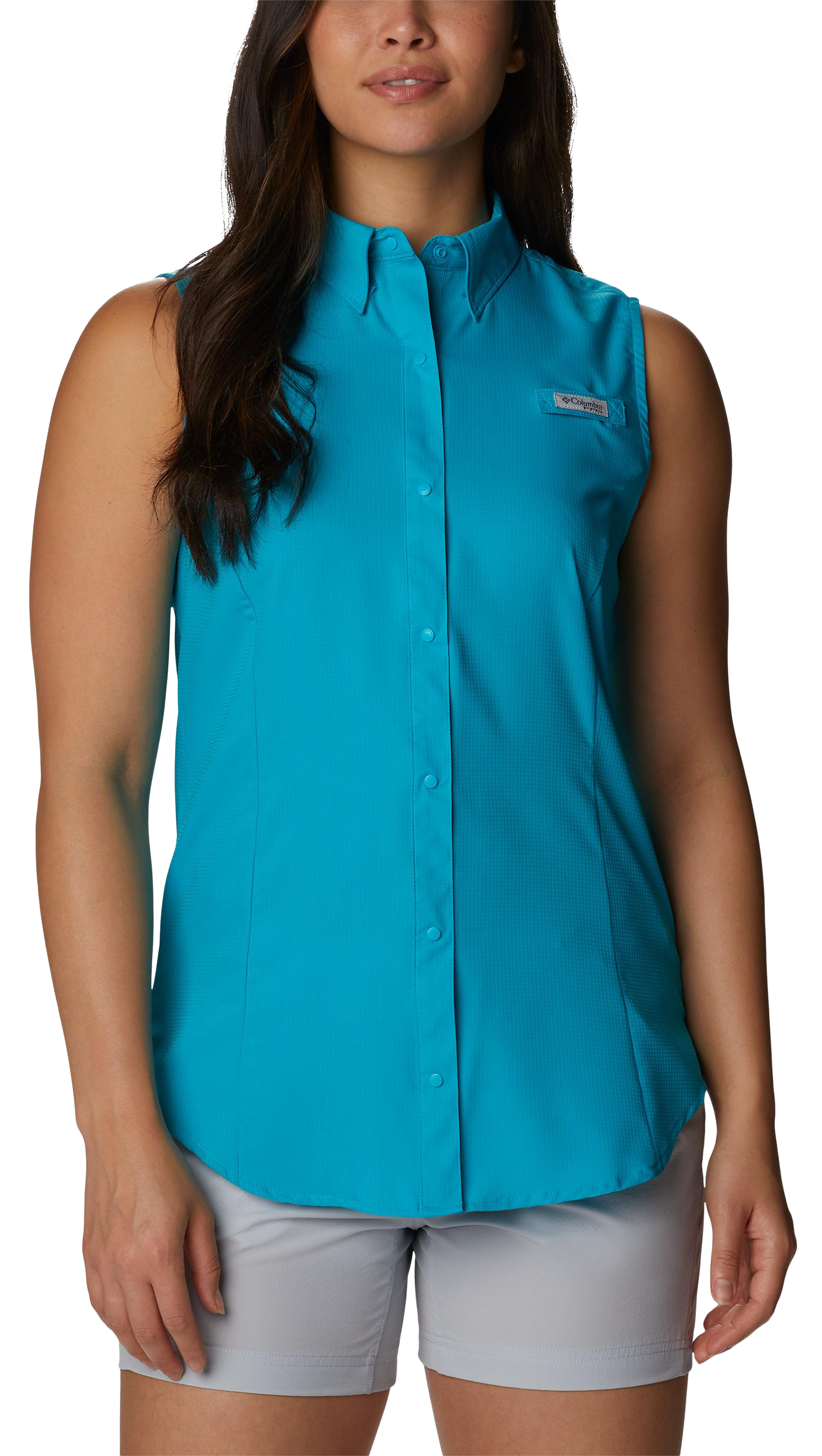 Image of Columbia PFG Tamiami Sleeveless Shirt - Ocean Teal