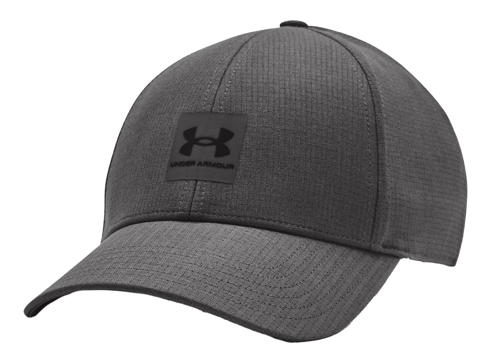 Image of Under Armour Center Logo ArmourVent Low Stretch-Fit Cap - Castlerock/Black