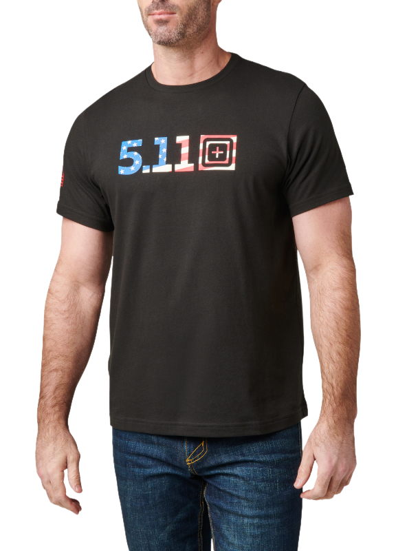Image of 5.11 Tactical USA Flag Fill Short-Sleeve T-Shirt - Black