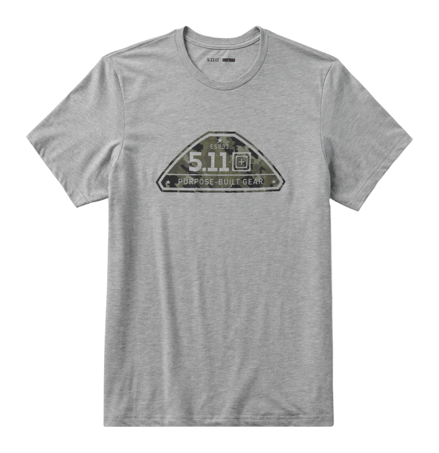 Image of 5.11 Tactical Camo Crest Short-Sleeve T-Shirt - Heather Grey