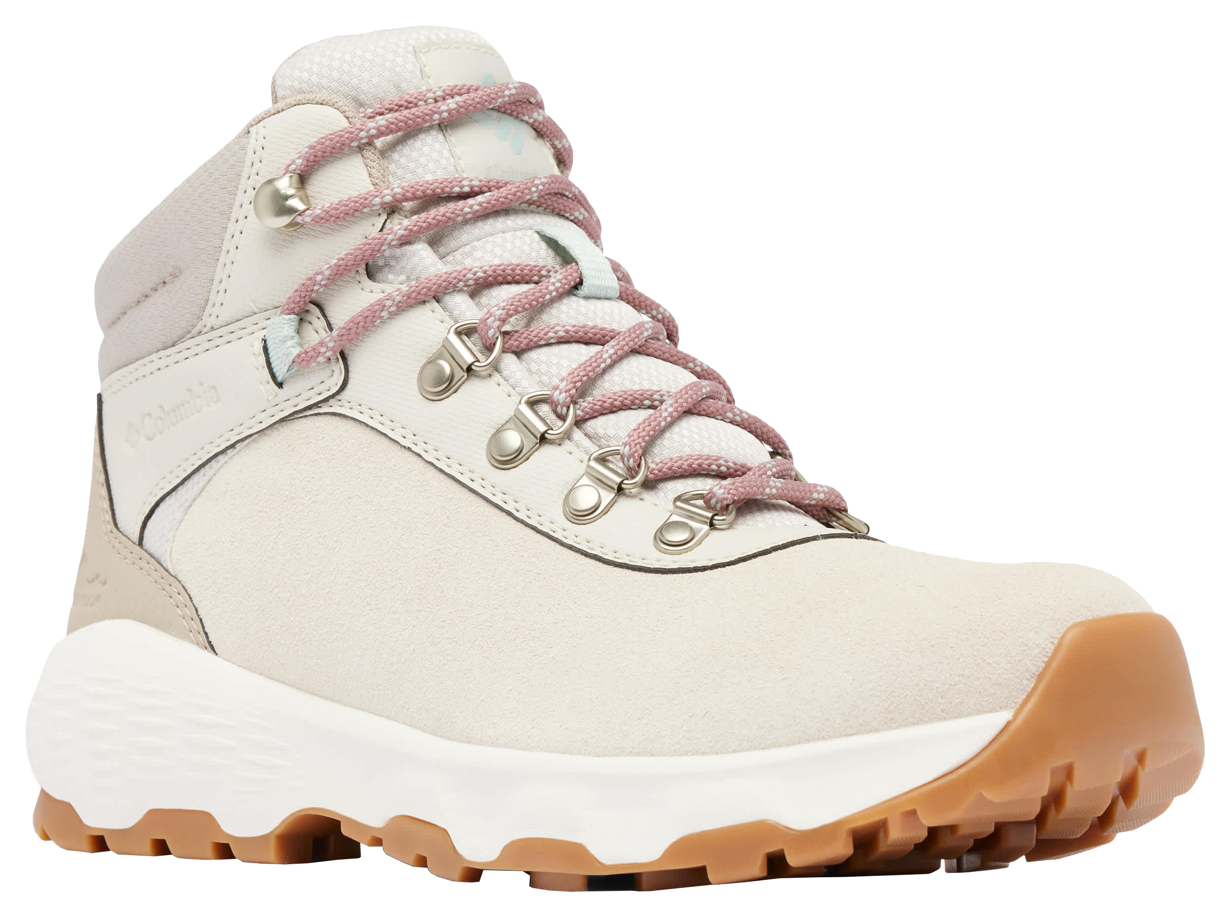 Image of Columbia Newton Wander Waterproof Hiking Boots for Women - Cloud Grey/Cool Green