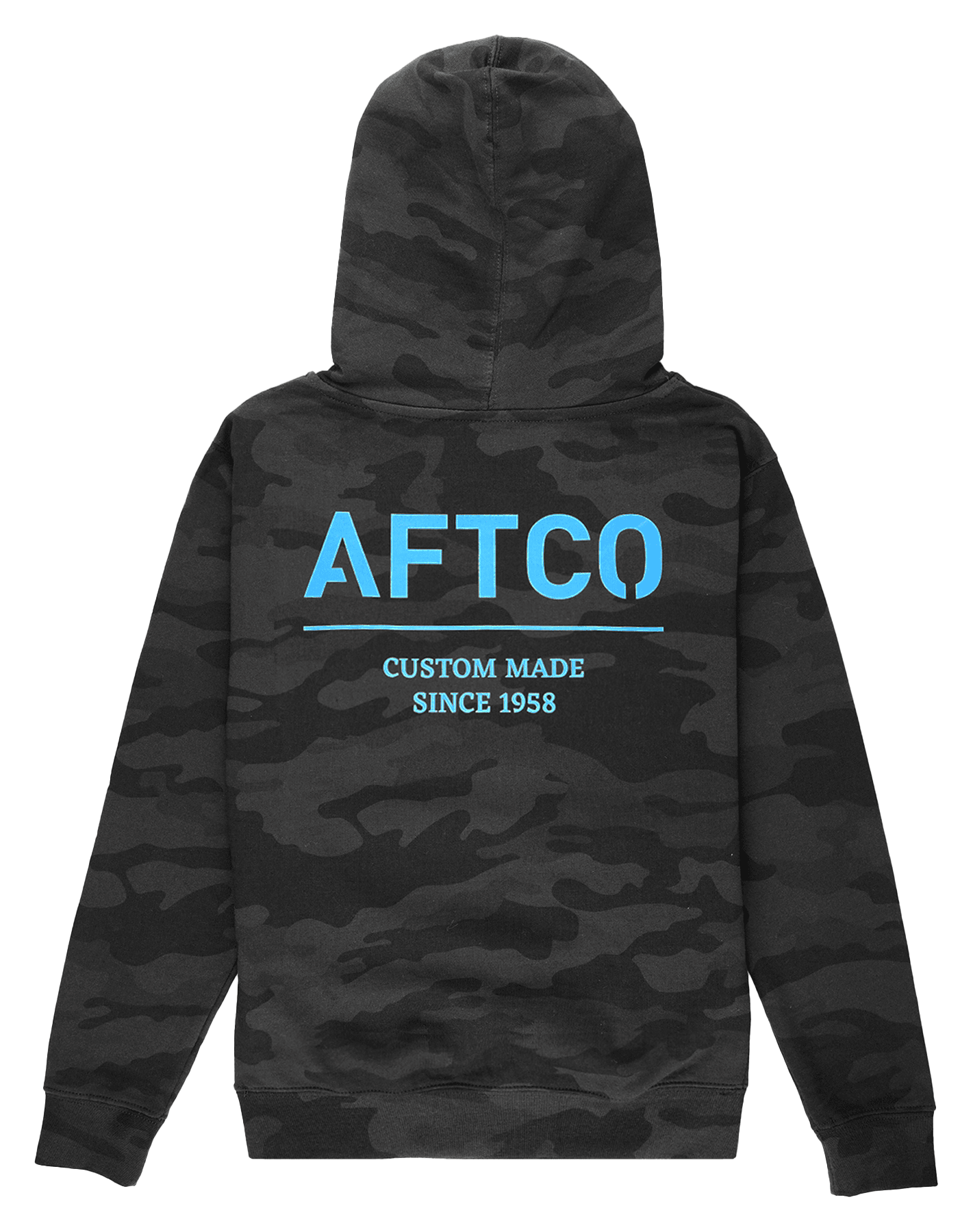 Image of AFTCO Radar Camo Pullover Hoodie for Kids - Black Camo