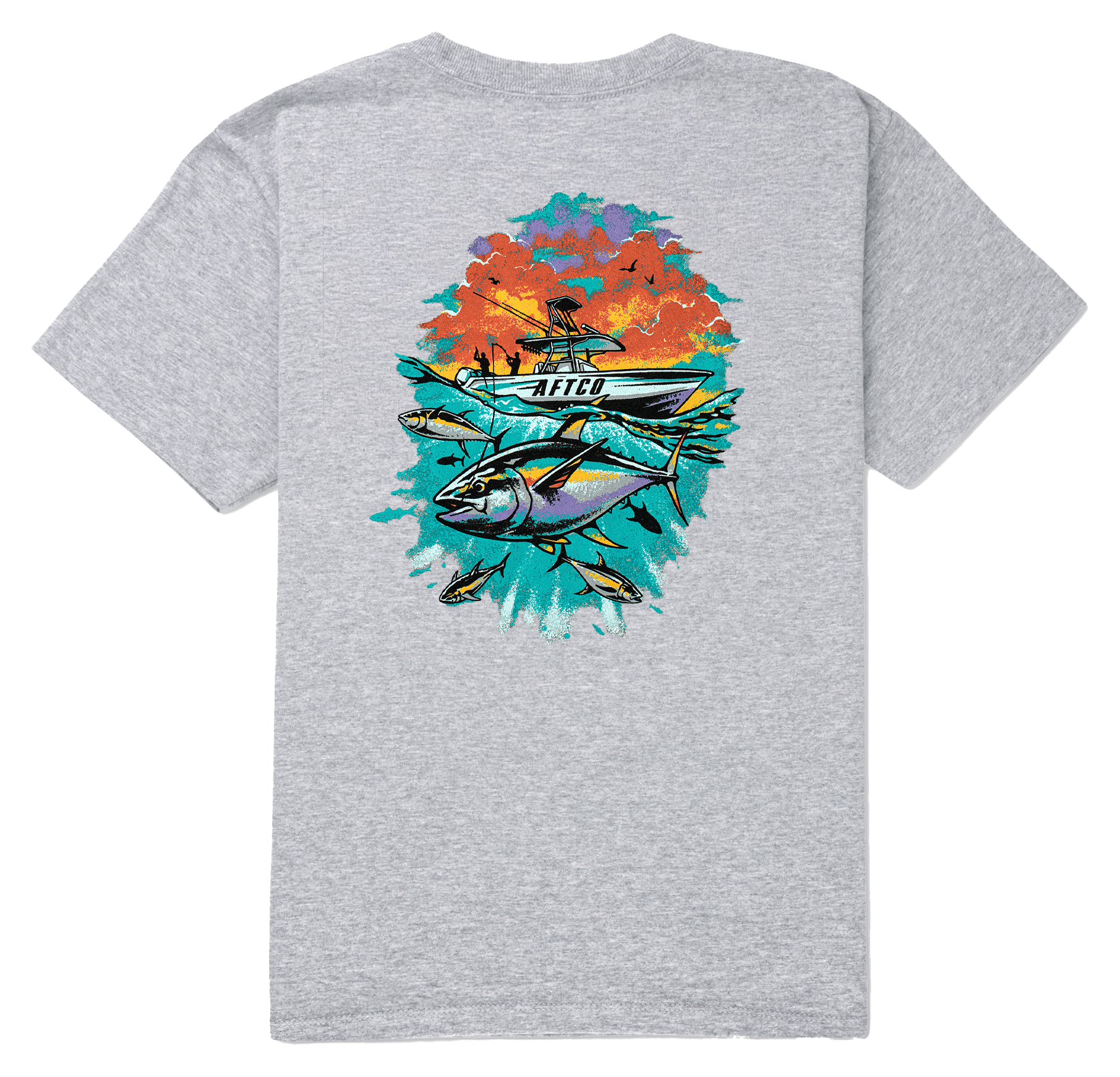 Image of AFTCO Leader Short-Sleeve T-Shirt for Kids - Athletic Heather