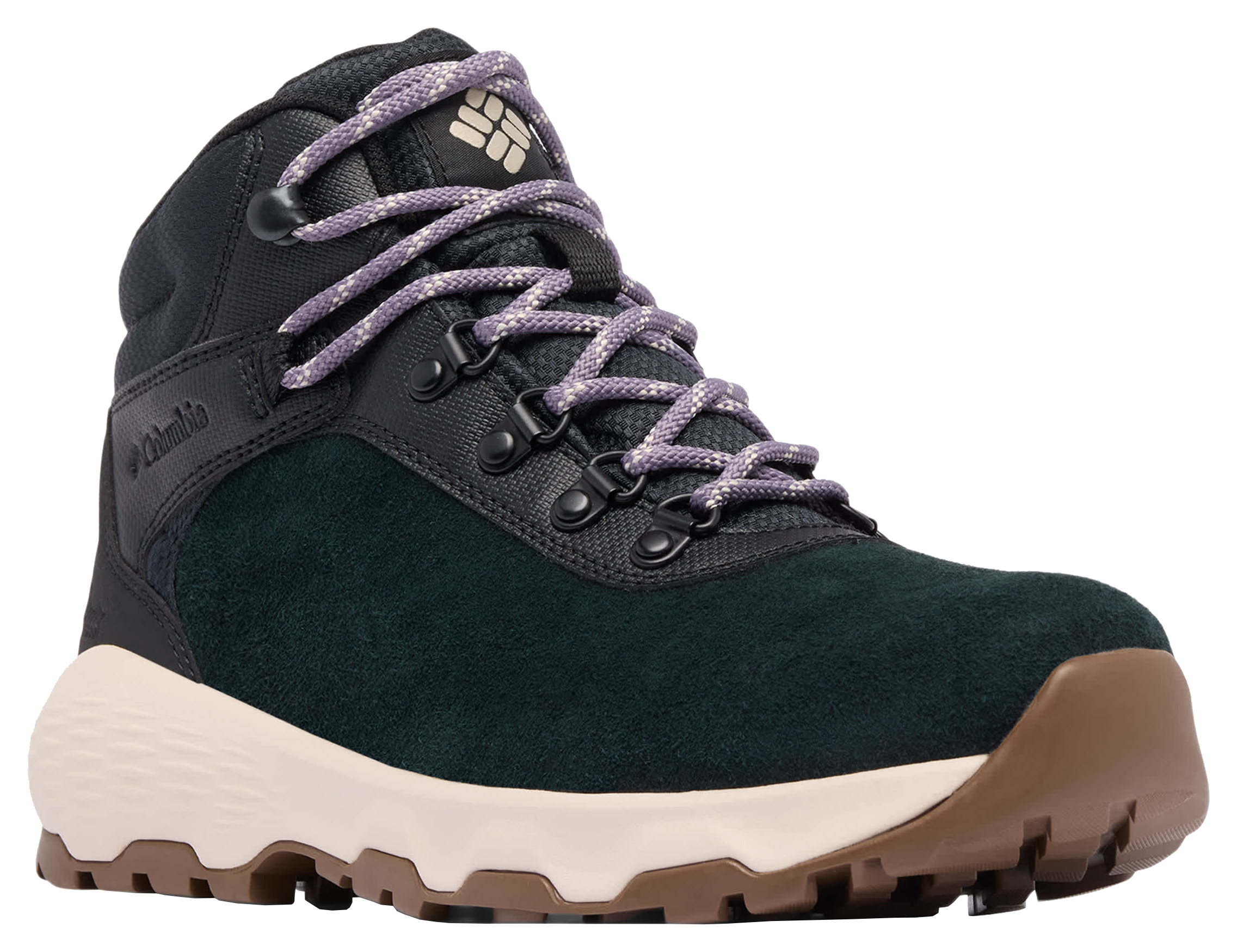 Image of Columbia Newton Wander Waterproof Hiking Boots for Women - Black/Granite Purple