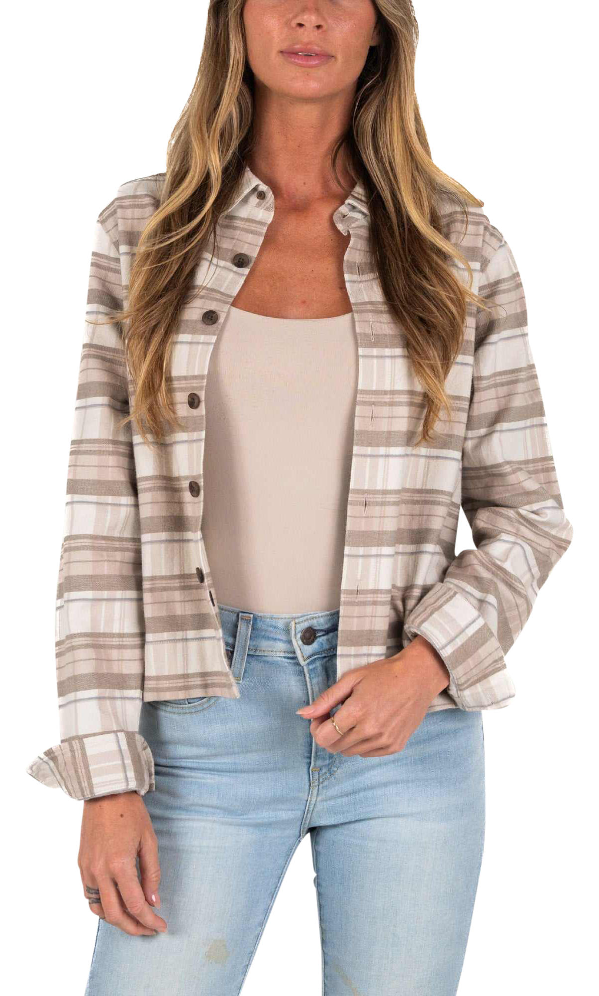 Image of Marsh Wear Westerly Flannel Long-Sleeve Shirt - Pelican
