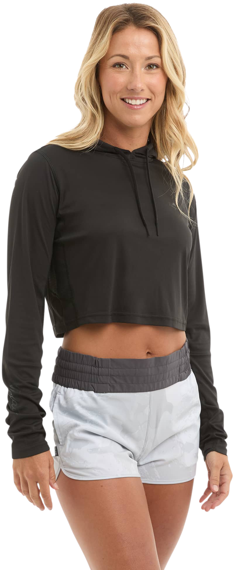 Image of Pelagic Vaportek Cropped Fishing Shirt - Black