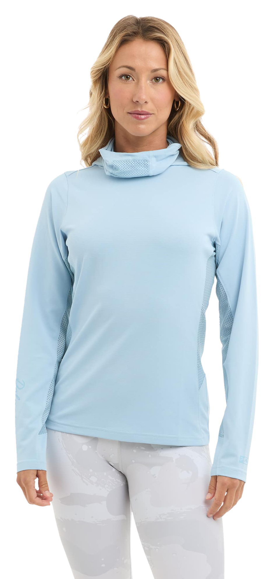 Image of Pelagic Exo-Tech Hooded Fishing Shirt - Light Blue