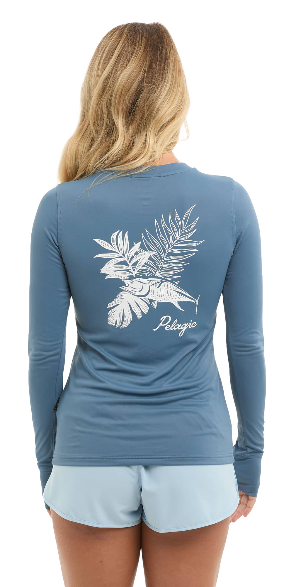 Image of Pelagic AquaTek Tropic Tuna Hooded Long-Sleeve Fishing Shirt - Petrol