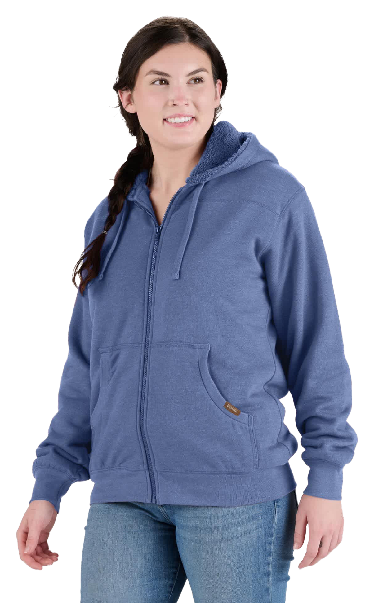Image of Berne Sherpa-Lined Full-Zip Hooded Sweatshirt