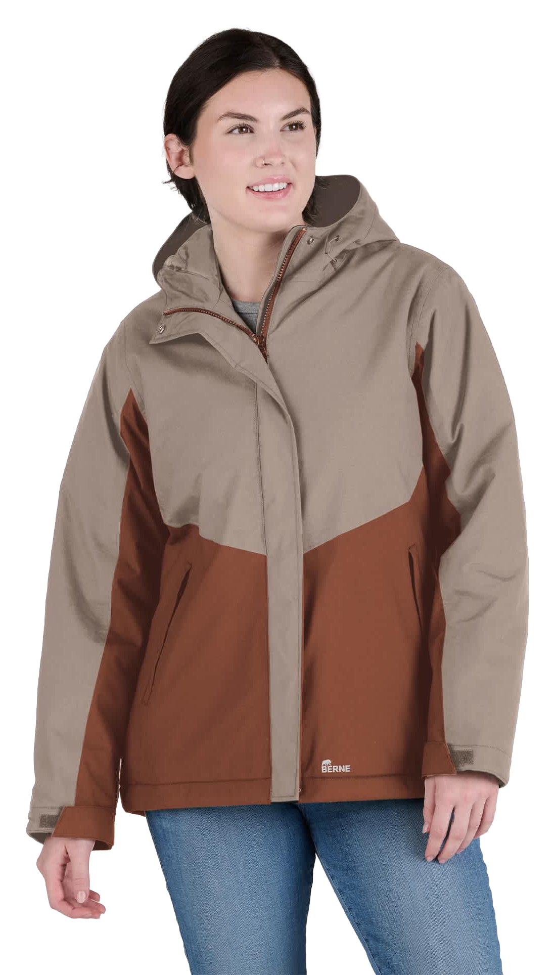 Image of Berne Weather Warrior Hooded Jacket - Greystone Cinnamon