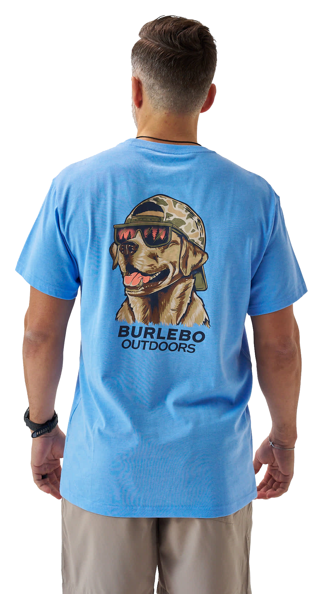 Image of BURLEBO Mallard Camo Dog Short-Sleeve T-Shirt - Periwinkle Blue