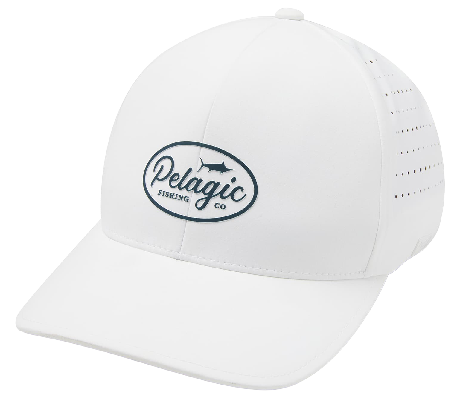 Image of Pelagic Flexfit Alpha Circled Logo Snapback Cap - White