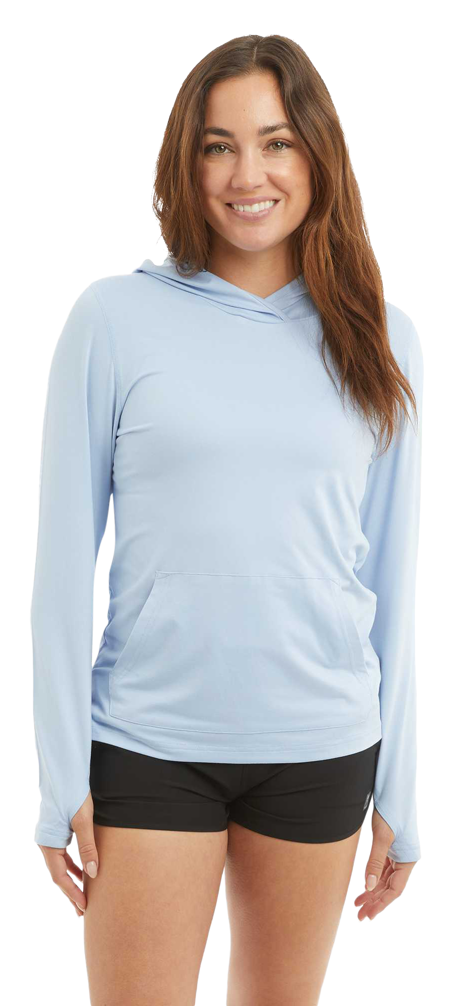 Image of Pelagic Freespool Hooded Performance Long-Sleeve Shirt - Light Blue