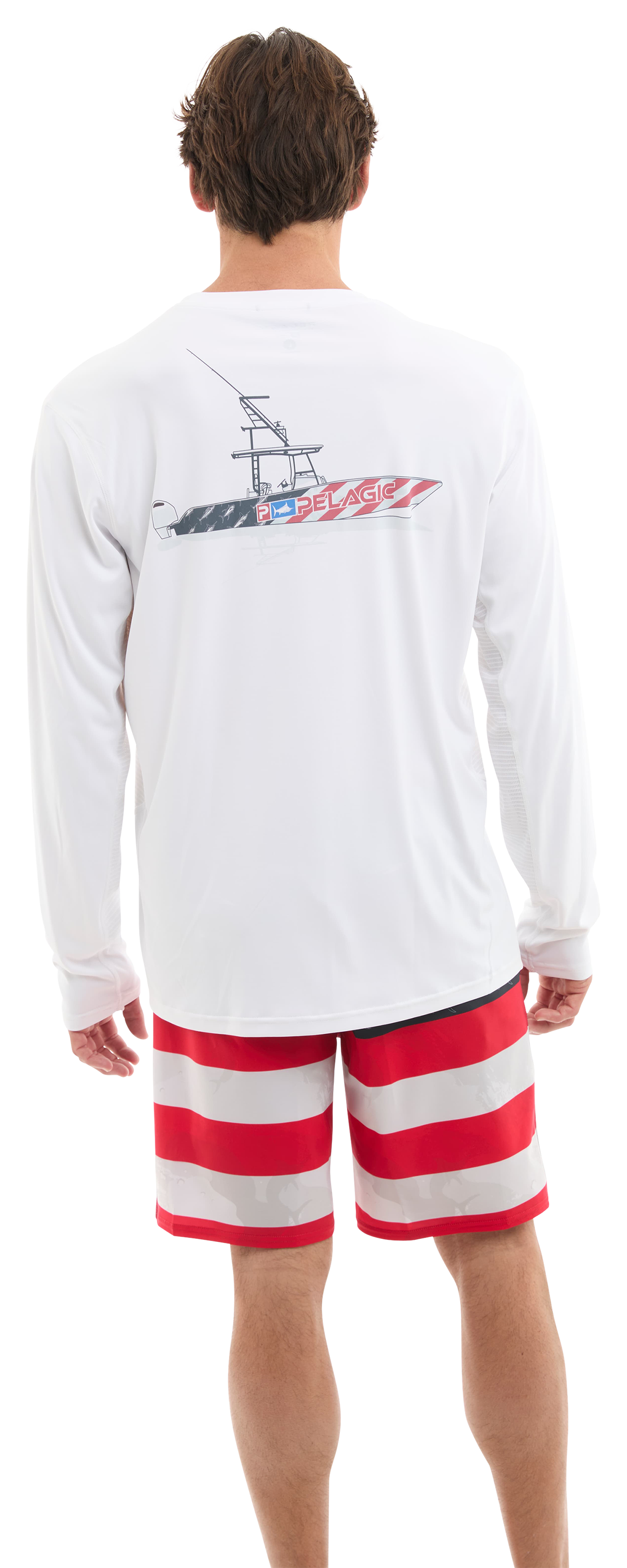 Image of Pelagic Vaportek Freedom Runner Long-Sleeve Fishing Shirt - White