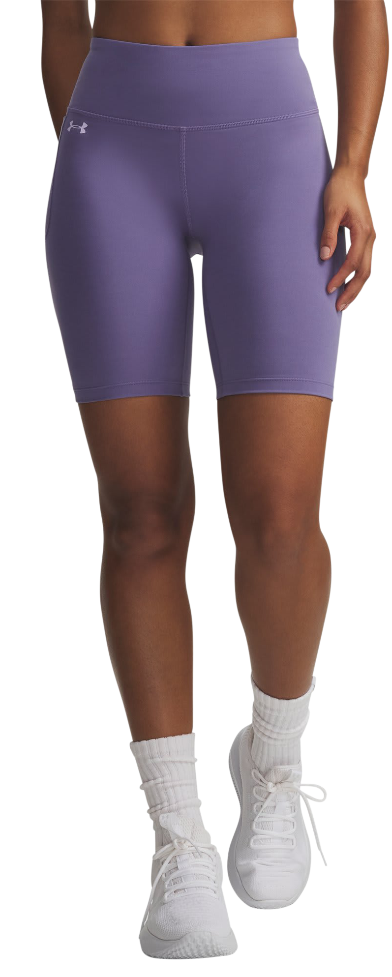 Image of Under Armour Motion Bike Shorts - Purple Luxe/Purple Crest