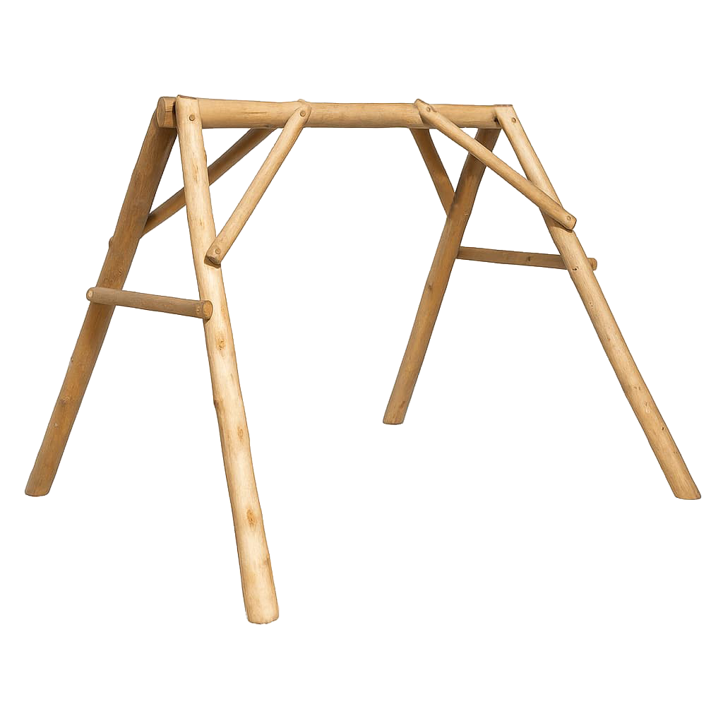 Image of "Lakeland Mills Cedar Log A-Frame Swing Mount - 70""L x 68""W x 60""H"