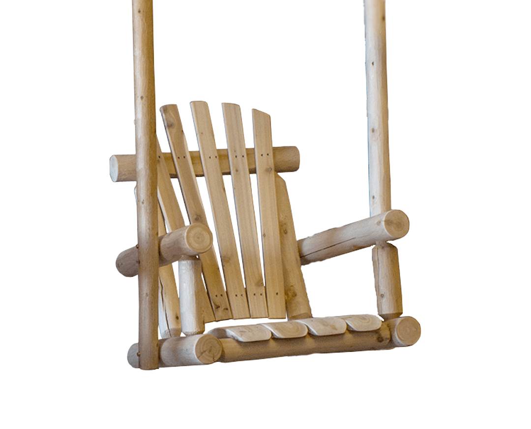 Image of Lakeland Mills Cedar Log Single-Chair Porch Swing
