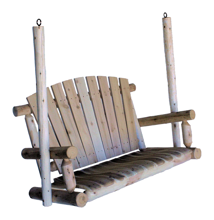 Image of "Log Cabin Rustics Cedar Log Porch Swing - 48""L x 24'W x 44""H"