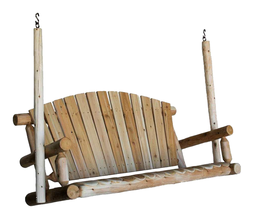 Image of "Log Cabin Rustics Cedar Log Porch Swing - 70""L x 24""W x 44""H"