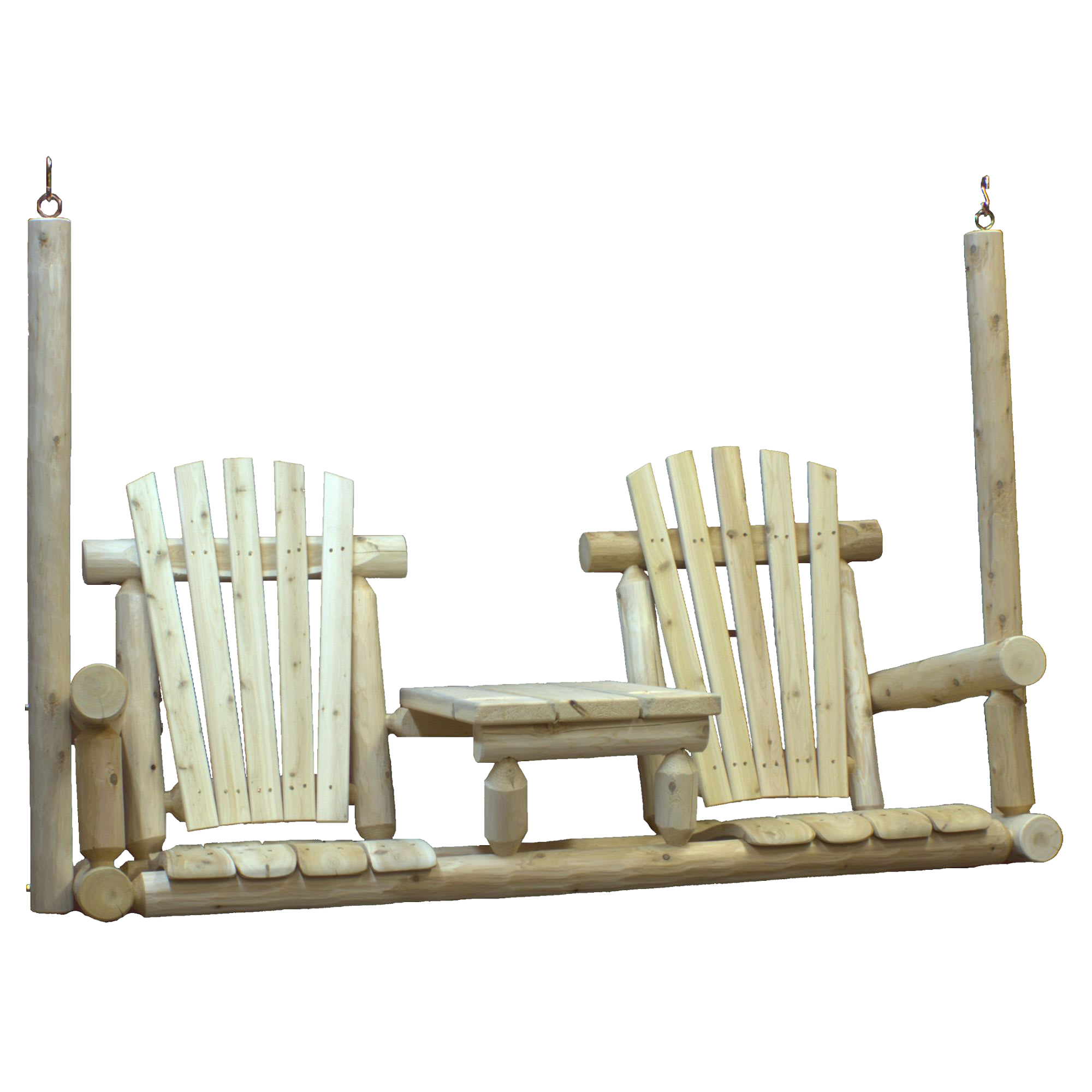Image of Lakeland Mills Cedar Log Tete-A-Tete Porch Swing