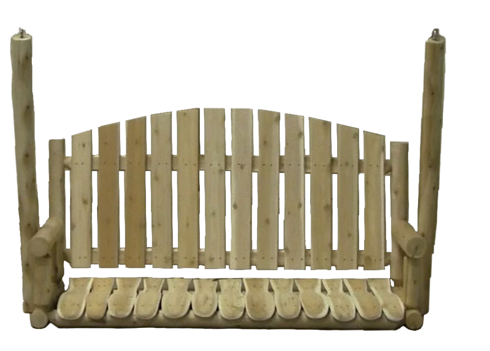 Image of Lakeland Mills Cedar Log Garden Porch Swing